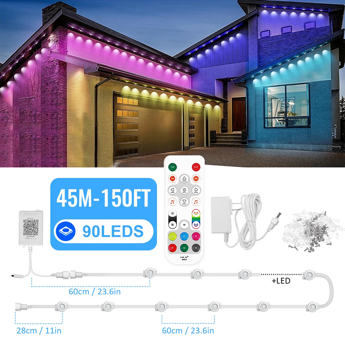 Aiopp Outdoor RGBIC LED Strip Lights With 72 Scene Modes