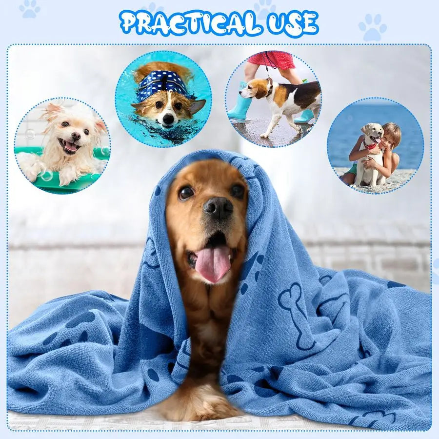 Dog Grooming Towels Microfiber 12 Pack Quick Dry Absorbent