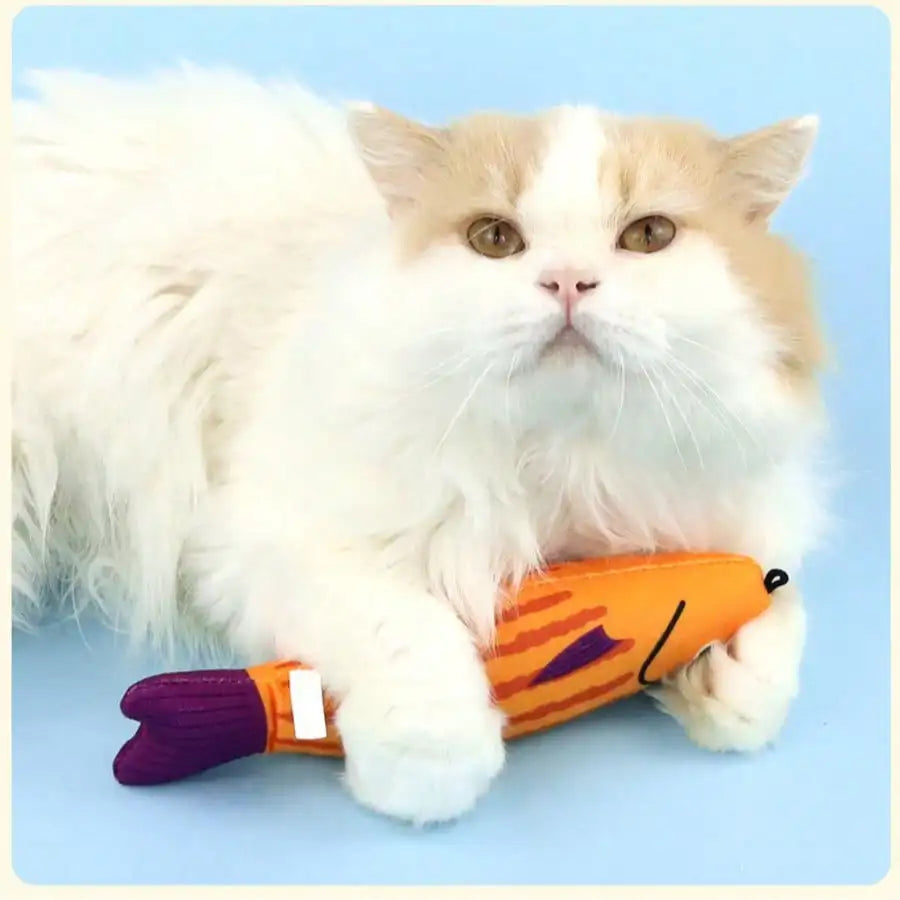 Realistic Fish Design Cat Toy With Sound For Indoor Play