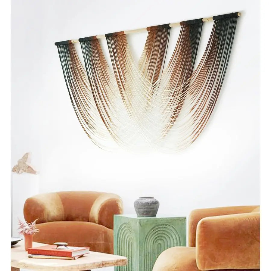 Dip Dyed Fiber Yarn Wall Hanging Wall Art Boho Decor