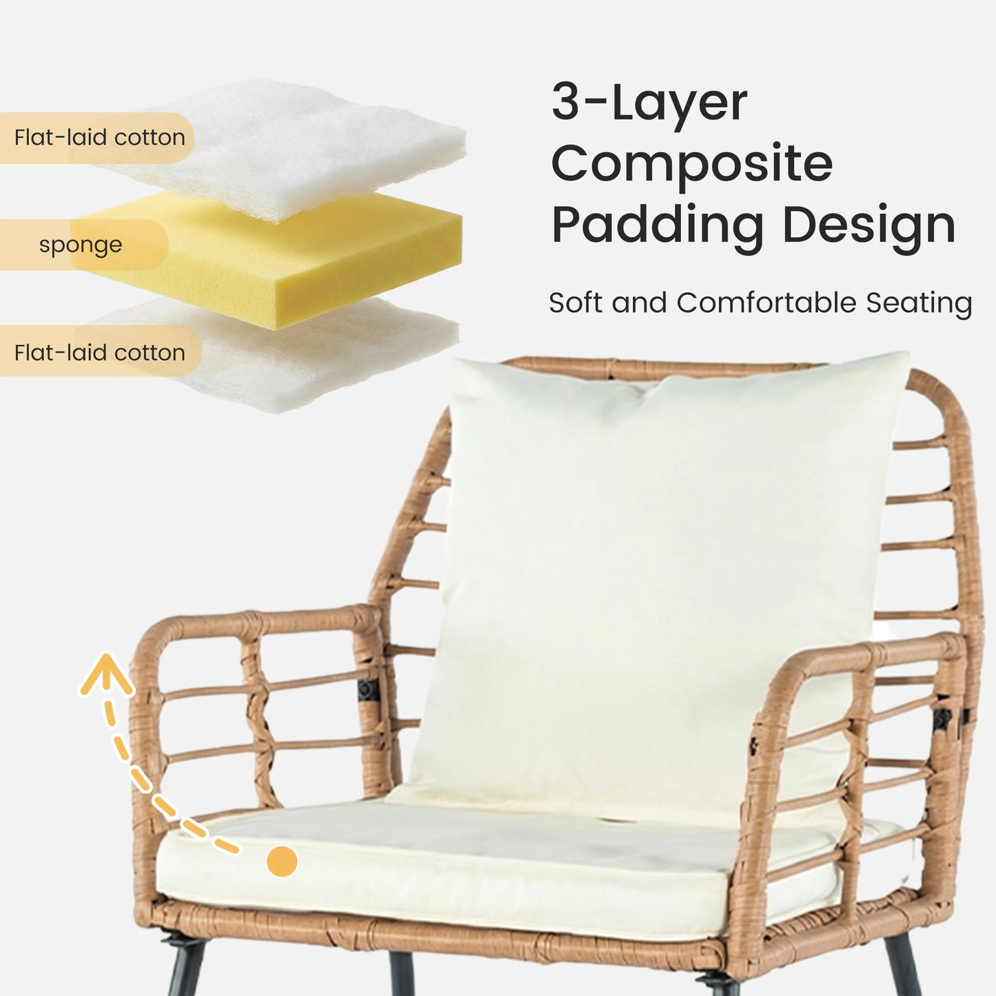 Outdoor Wicker Patio Furniture Set With Glass Table Cushions