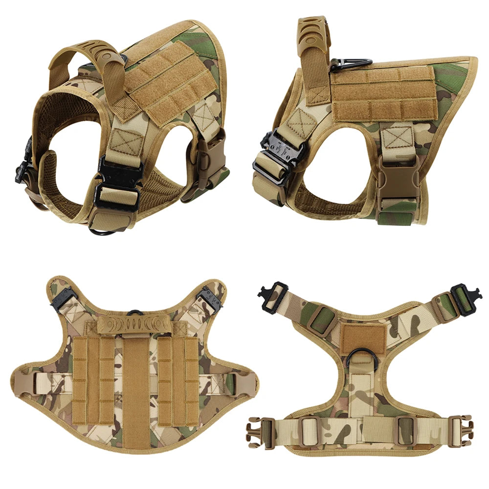 Tactical Military Dog Harness Leash Set For Large Dogs