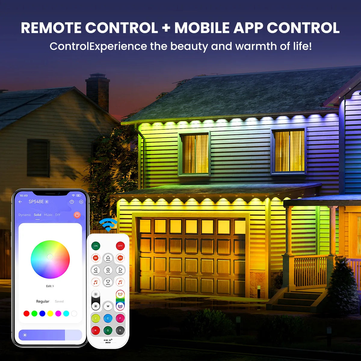 Aiopp Outdoor RGBIC LED Strip Lights With 72 Scene Modes