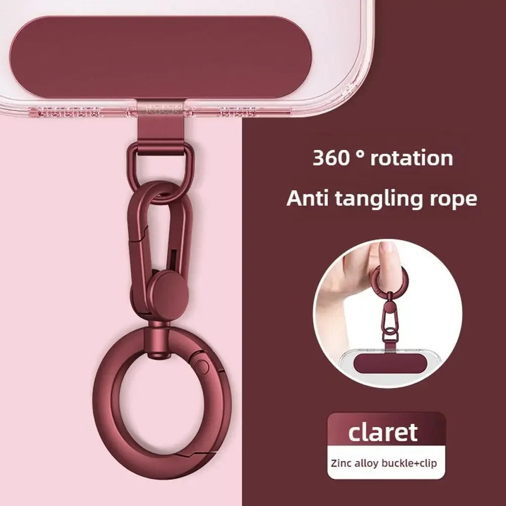 Metal Phone Lanyard With Rotatable Buckle And Steel Clip