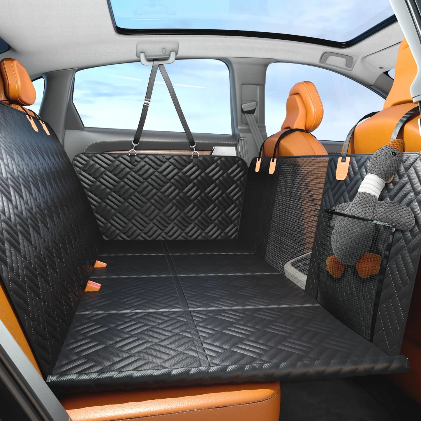 NONECN Hard Bottom Dog Seat Cover for Back Seat Extender