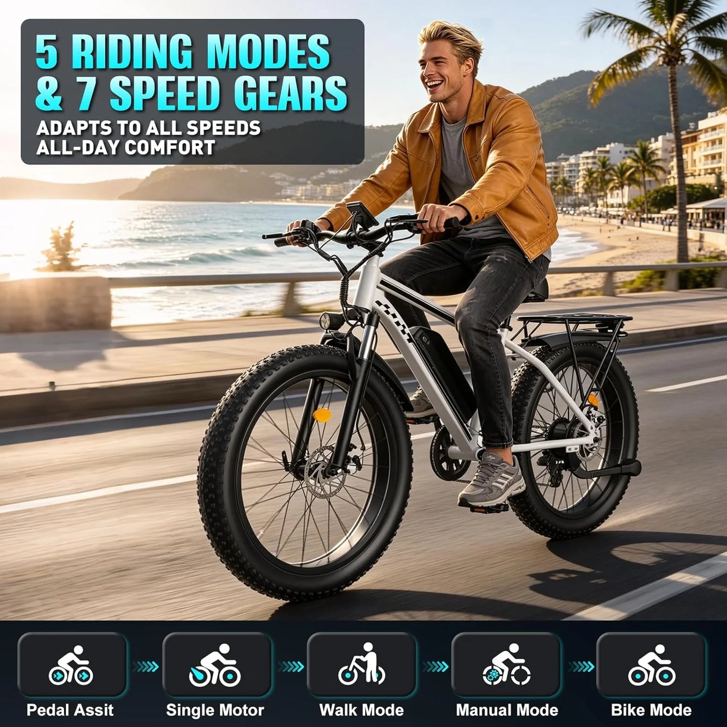 OBX Electric Mountain EBike 1500W Brushless Motor All Terrain