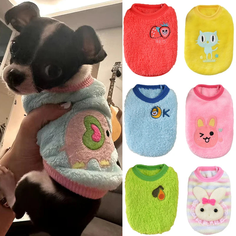 Cute Tea Cup Dog Sweater Fleece Warm Coat Small Dogs