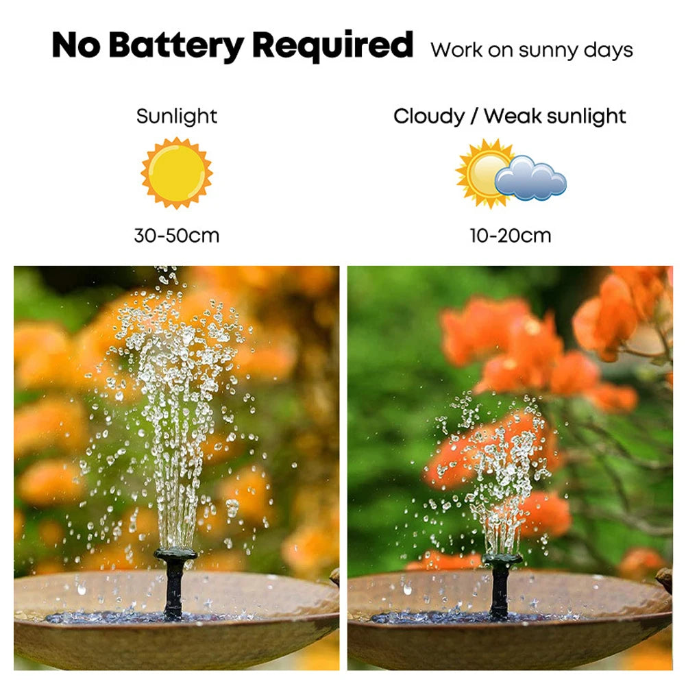 Floating Solar Fountain With Eight Nozzles For Ponds And Pools