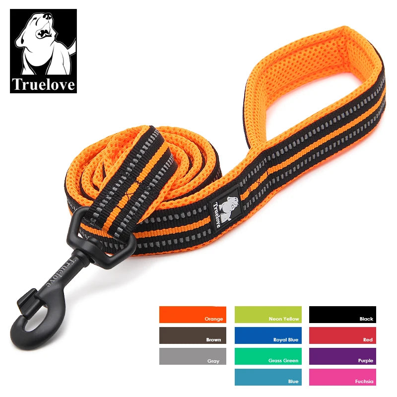 TRUELOVE Reflective Nylon Mesh Padded Pet Leash For Dogs And Cats