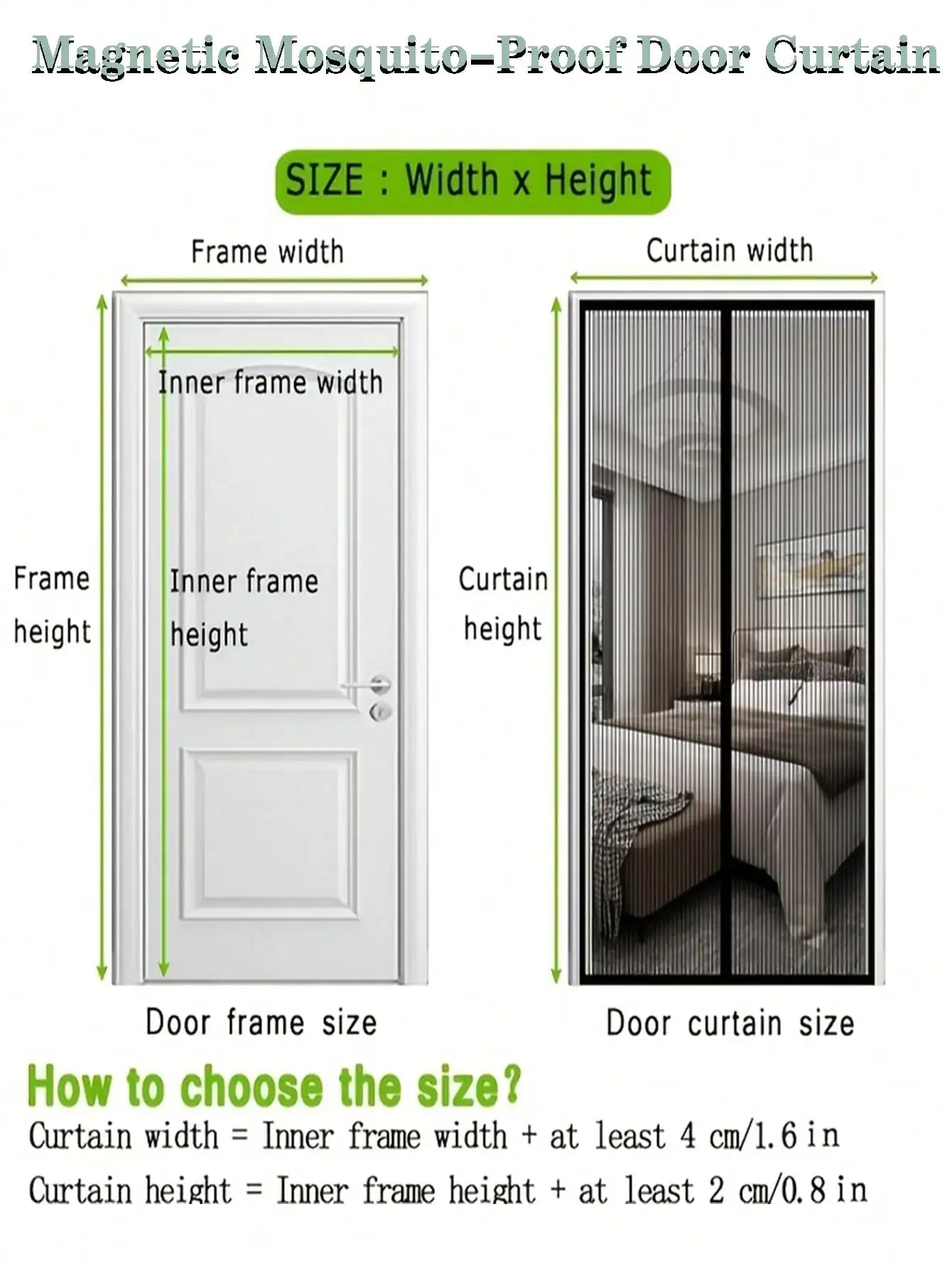 Easy Install Magnetic Door Curtain Auto Closing Mosquito Proof