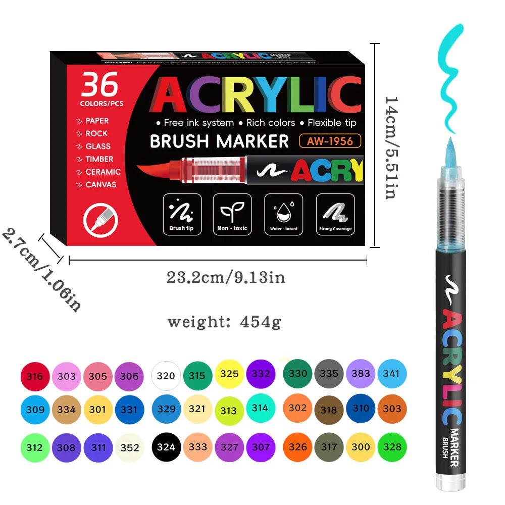 ART WALKER Acrylic Marker Set For Artwork And Craft Projects