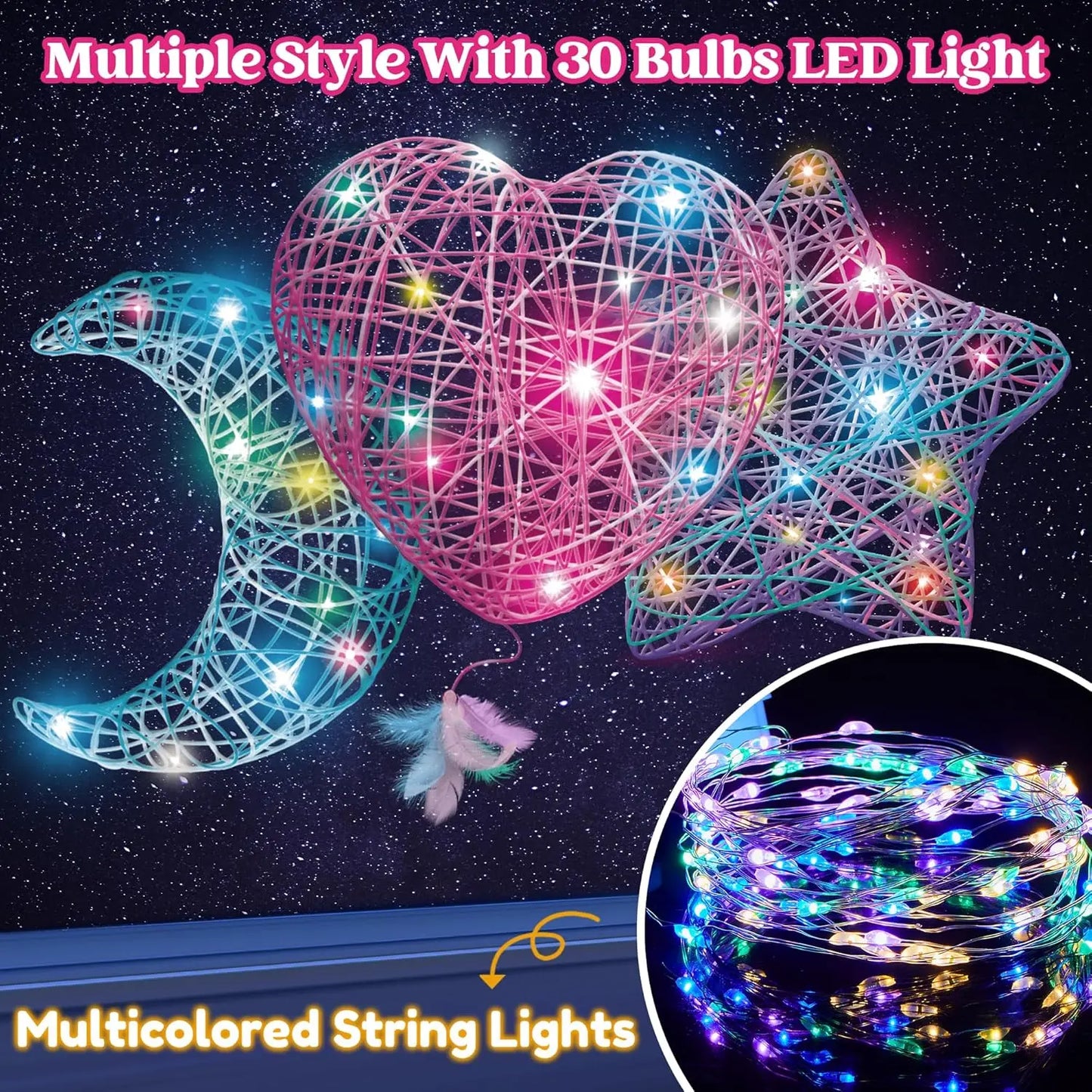 Joyfy 3D String Art Kit Light Up LED Bulbs Premium