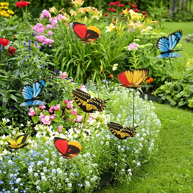 PVC Butterfly Garden Stakes Outdoor Decor 10 20 50 Pcs