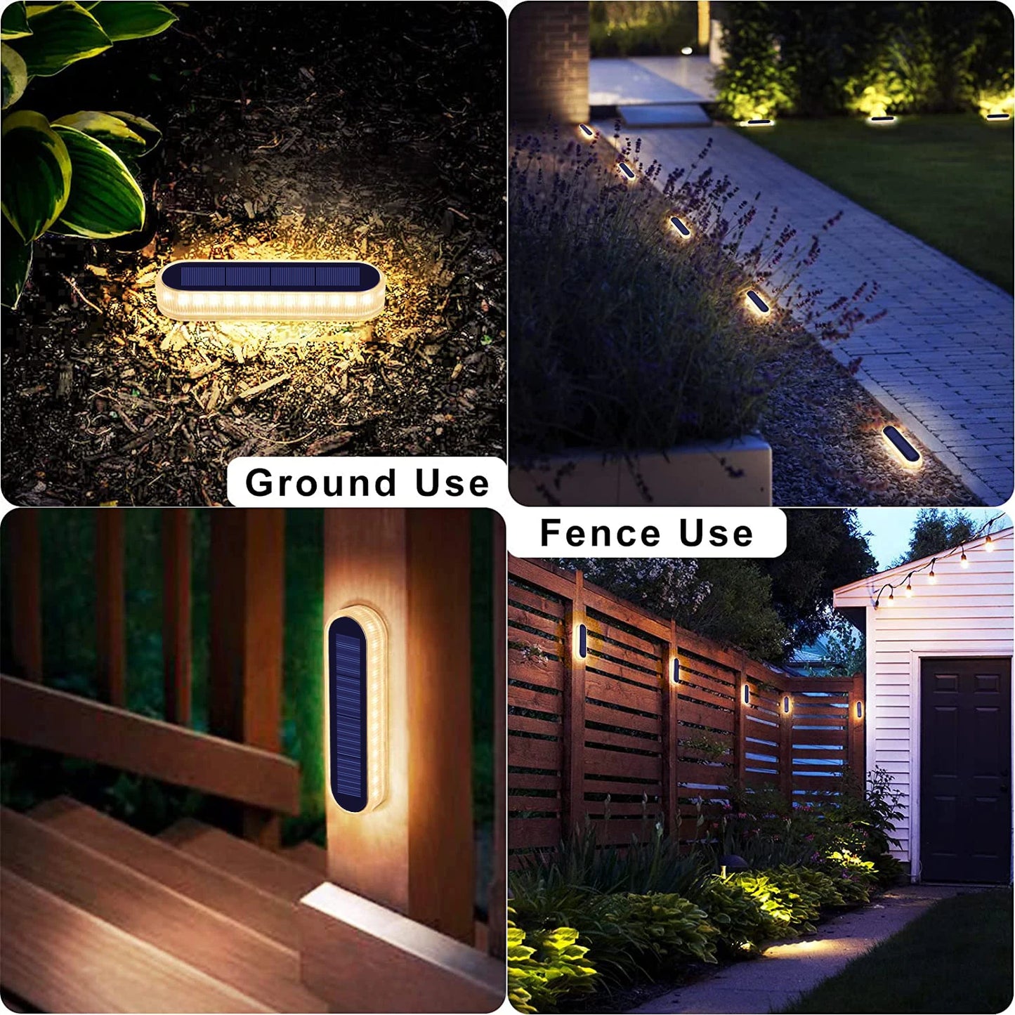 Solar Deck Lights IP68 Waterproof Auto On Off 4 Pack Five Ton Anti Pressure