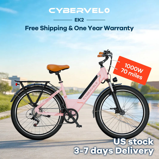 CYBERVELO EK2 1000W Electric Bike for Adults with Removable Battery