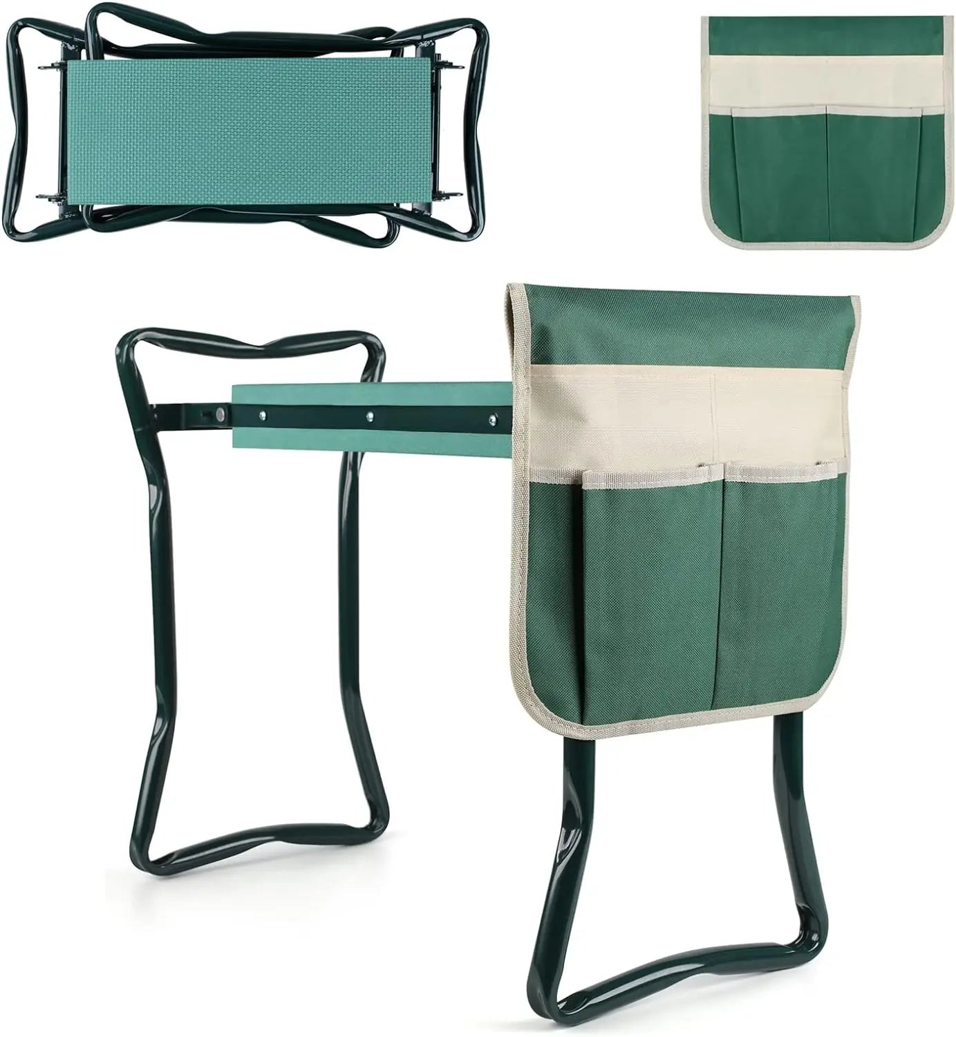 Garden Kneeler And Seat Folding Bench Portable With EVA Pad