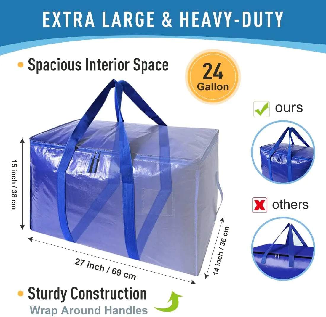 Extra Large Moving Bags Heavy Duty With Zippers And Handles
