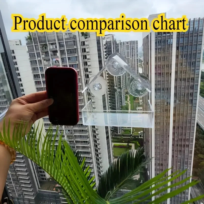 Transparent Acrylic Window Bird Feeder With Suction Cups For Birds