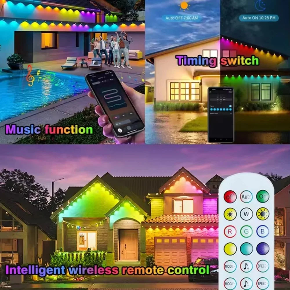MIMIRGB Smart Outdoor Lights IP67 Waterproof String With App Control