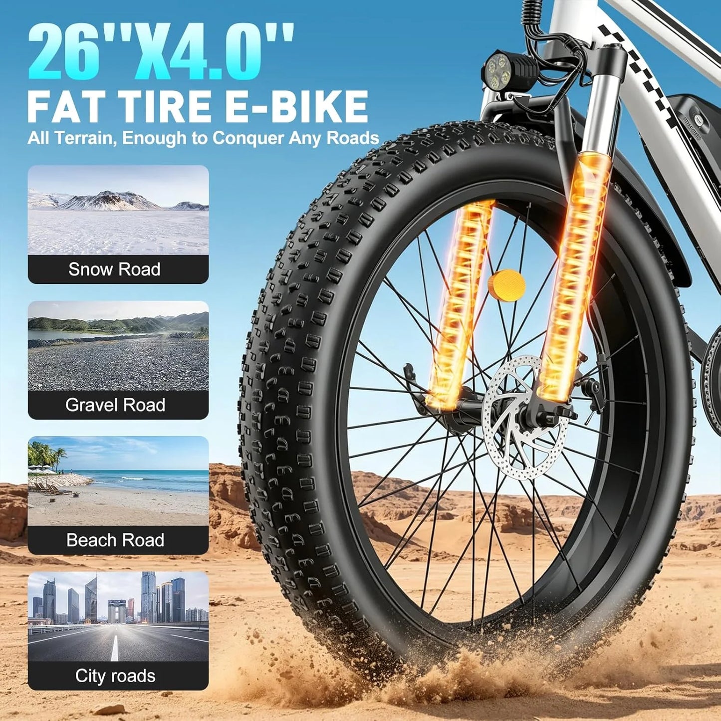 OBX Electric Mountain EBike 1500W Brushless Motor All Terrain