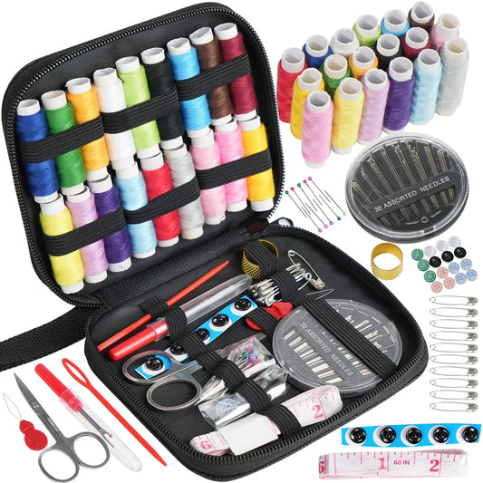 Mixed Color Canvas Sewing Kit Portable Travel Essentials For Everyday Repairs