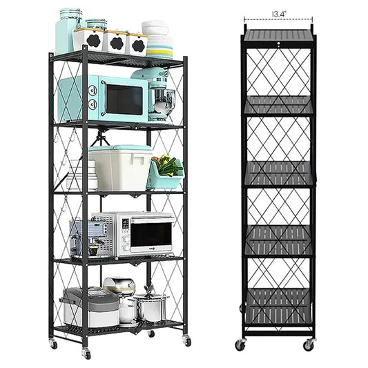 5 Tier Metal Storage Shelving Unit On Wheels