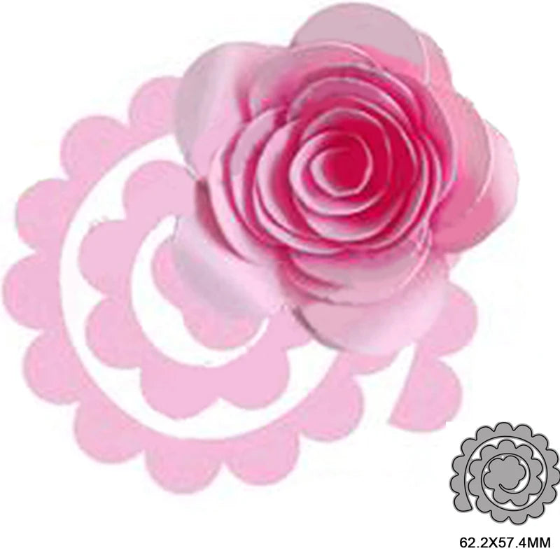 3D Spiral Flower Garland Cutting Dies For Scrapbooking Card Making
