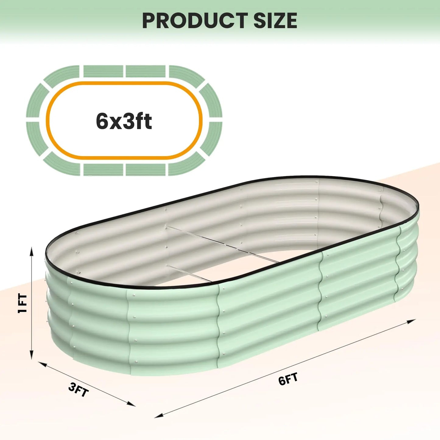 HiMISS 2 Pack Galvanized Steel Raised Garden Bed Open Base