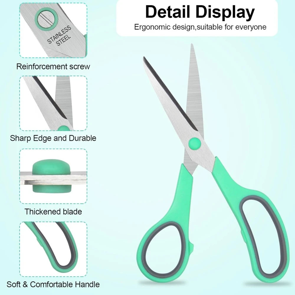 All Purpose Comfort Grip Scissors For Office School Craft Fabric