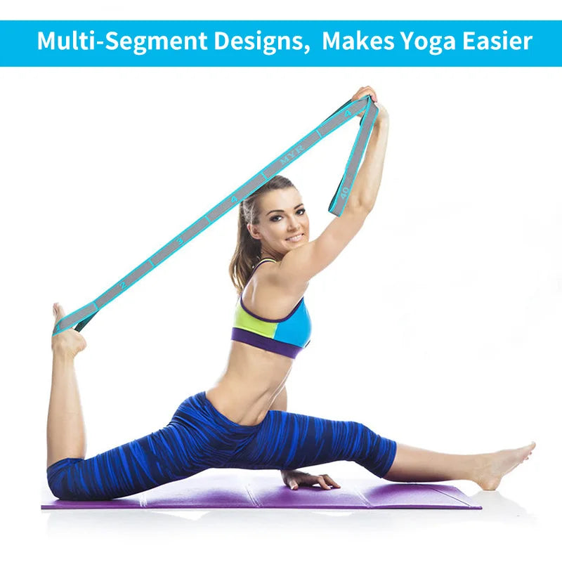 Elastic Yoga Stretching Strap With Loops For Ballet Dance Pilates