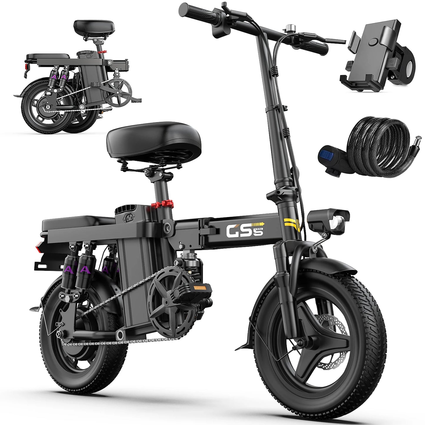 UPlee GS5 48V 15Ah Folding Electric Bike 740W Range