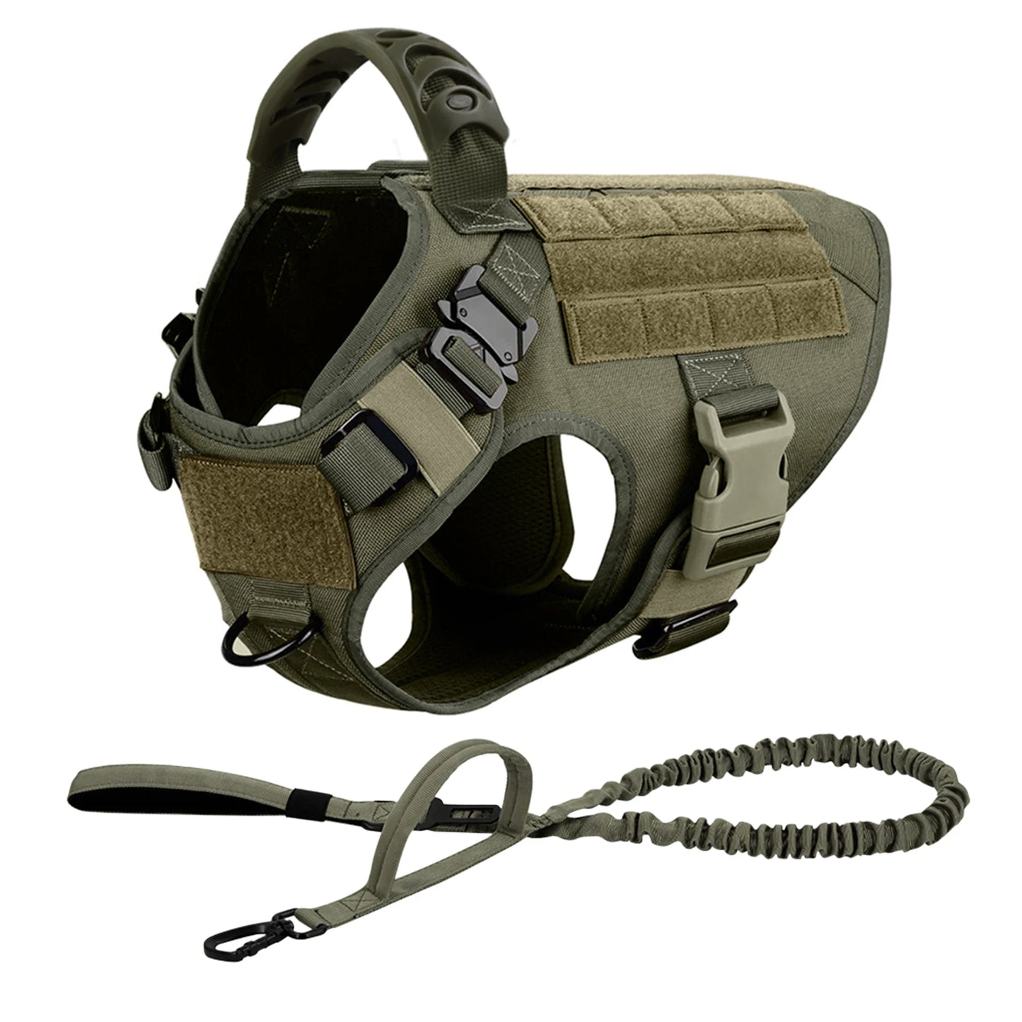 Tactical Military Dog Harness Leash Set For Large Dogs