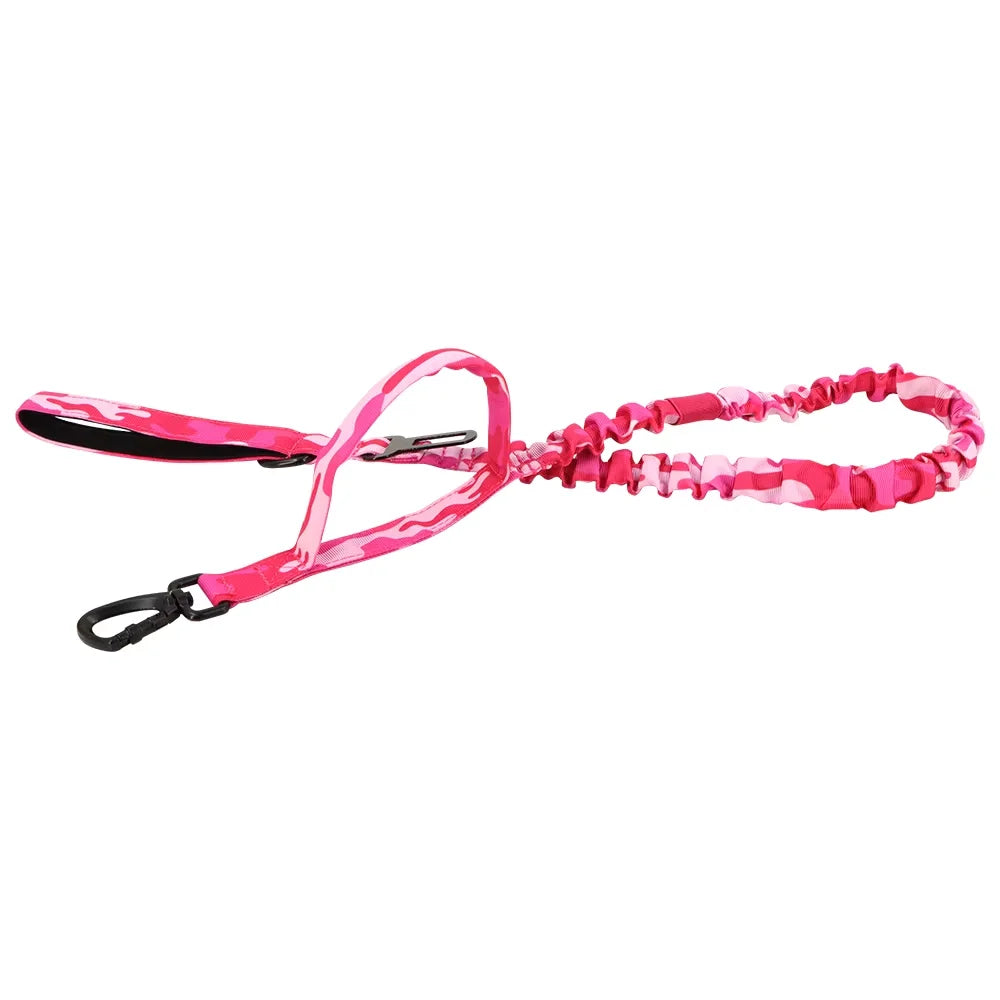 Tactical Dog Leash Adjustable Elastic Rope With Dual Control Handles