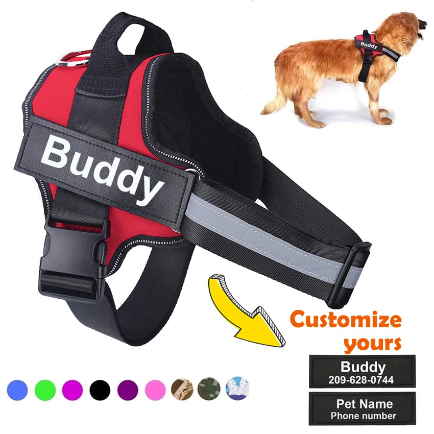 Bolux Personalized No Pull Reflective Dog Harness Vest All Sizes