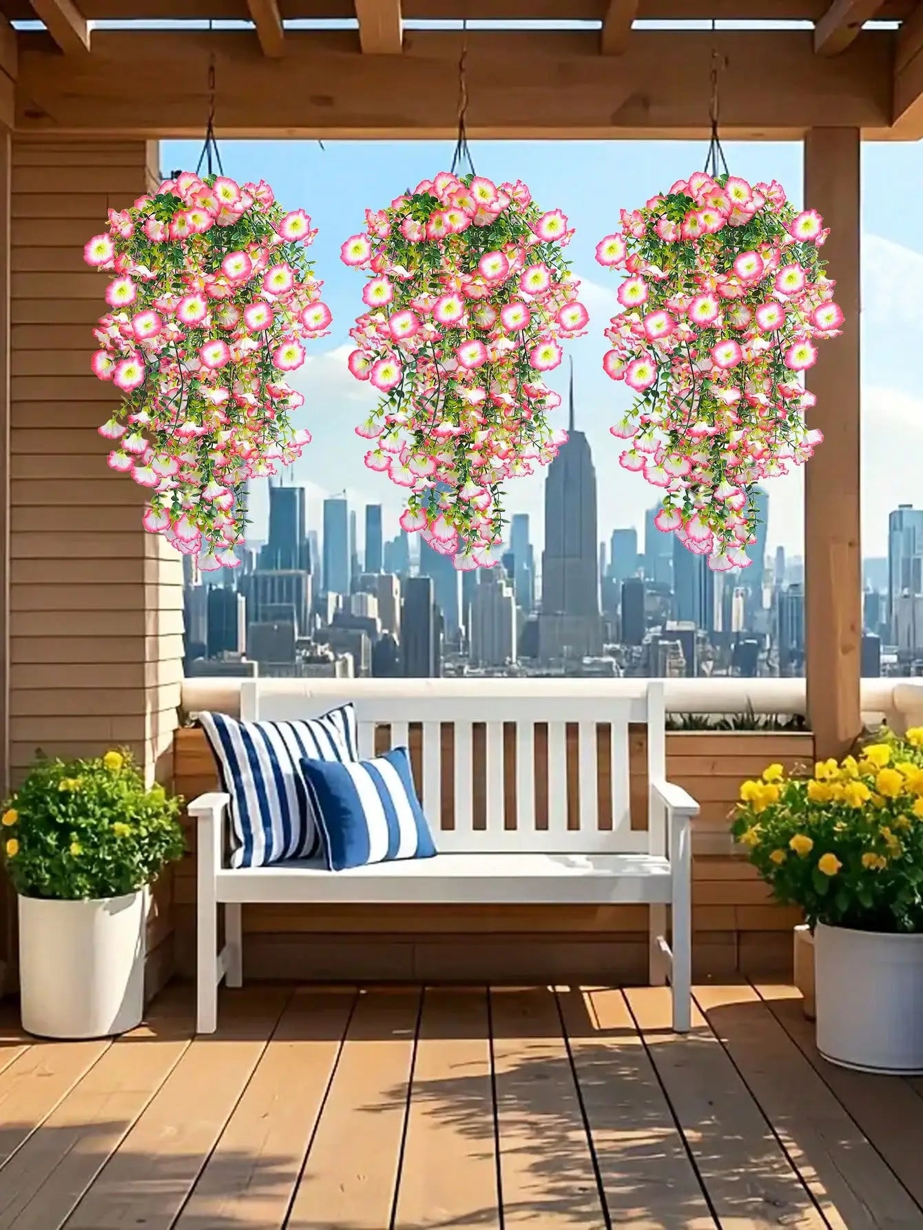 Artificial Eucalyptus Silk Flower Vine UV Resistant Outdoor Garden Decor