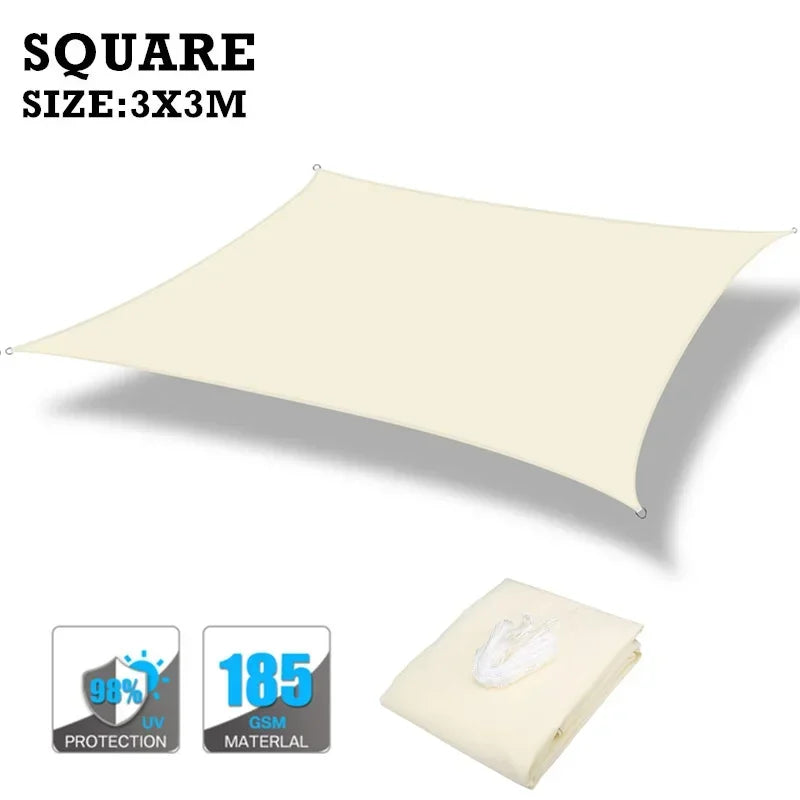 Waterproof Sun Shade Sail 160GSM For Outdoor Patio Garden Beach Camping