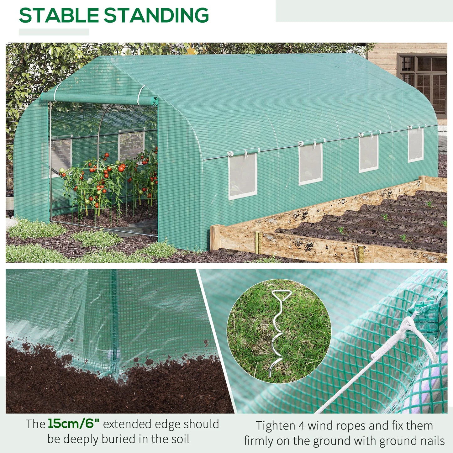 Outsunny Walk-In Greenhouse For Garden Plant Growth