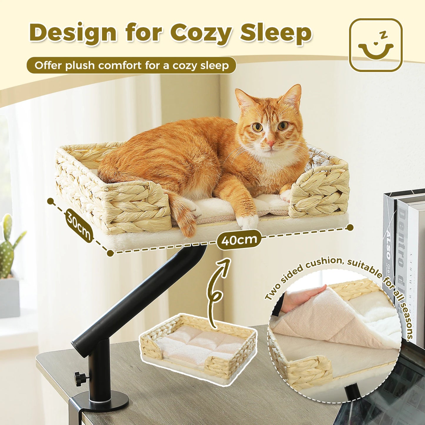 PAWZ Road Cat Desk Bed 360 Rotatable Cat Stand Hammock