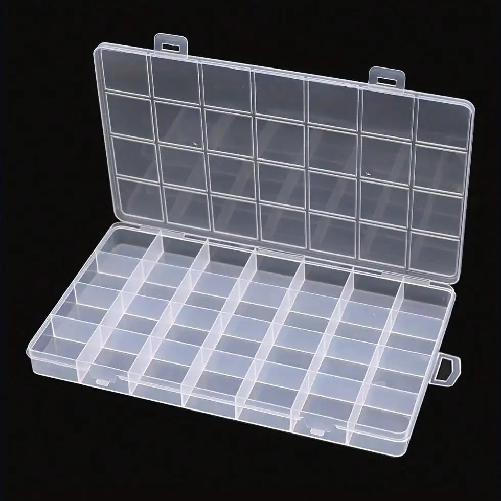 Plastic Jewelry Storage Case 28-Grid With Removable Dividers