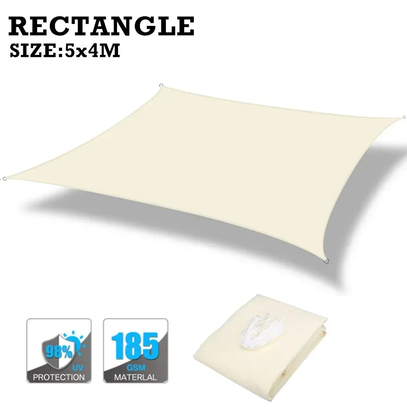 Waterproof Sun Shade Sail 160GSM For Outdoor Patio Garden Beach Camping
