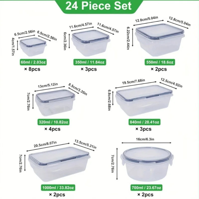 BPA Free Food Storage Set With 24 Airtight Containers