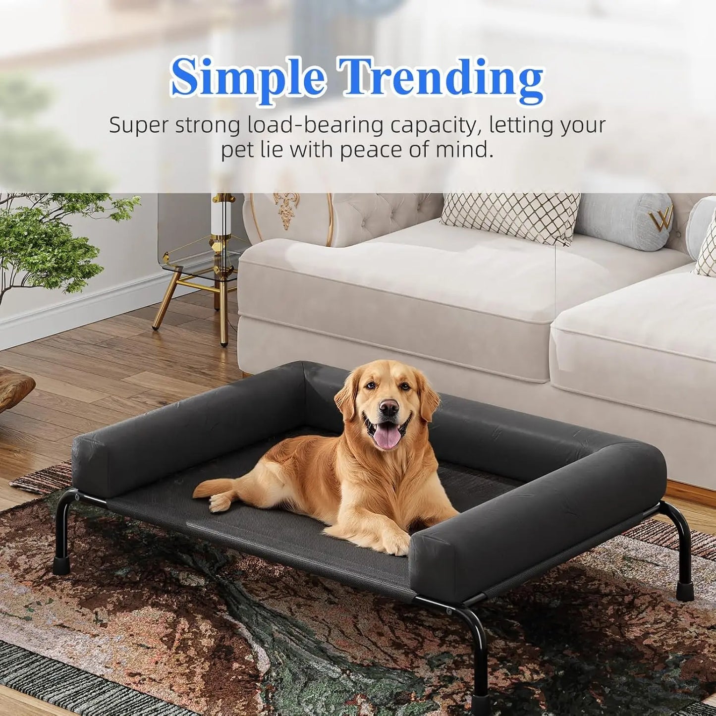 Elevated Cooling Dog Bed For Large Dogs Breathable Outdoor Cot