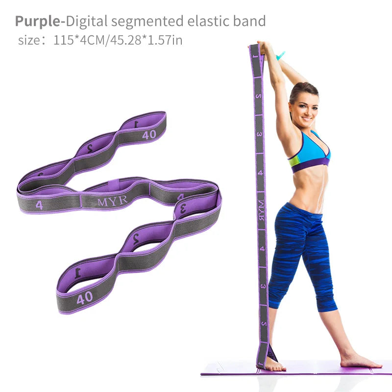 Elastic Yoga Stretching Strap With Loops For Ballet Dance Pilates