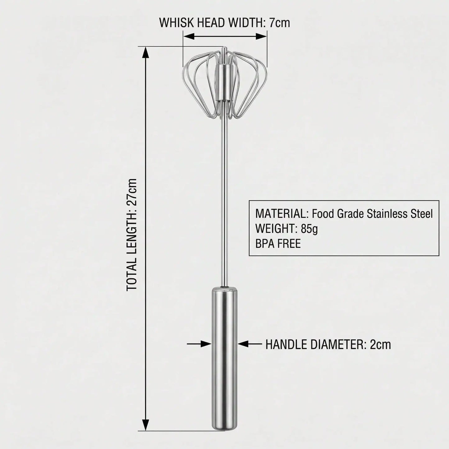 Stainless Steel Whisk Manual and Semi Automatic Egg Blender Cordless
