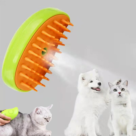 SHFY Electric Pet Steamer Brush 3-In-1 Massage Hair Removal