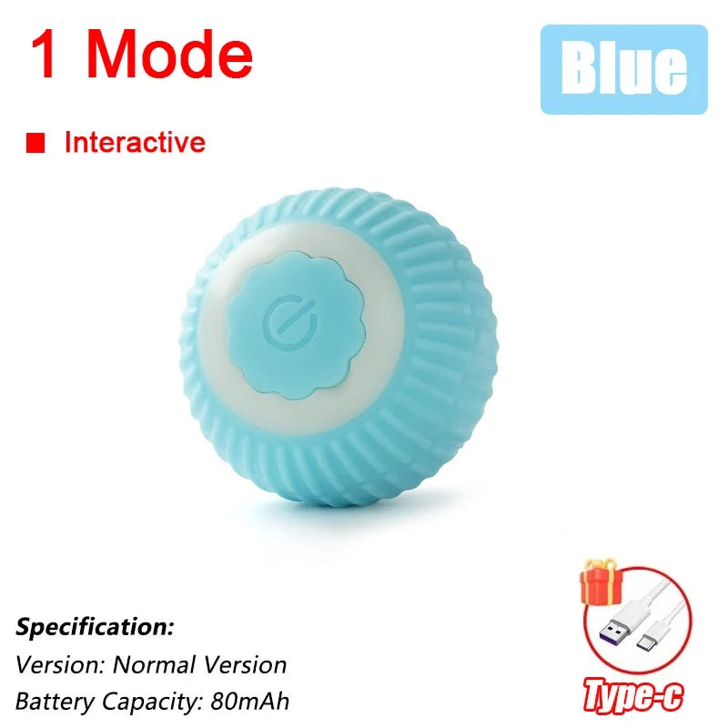 Cat Interactive Ball Toy Automatic Rolling Ball Faux Tail Rechargeable
