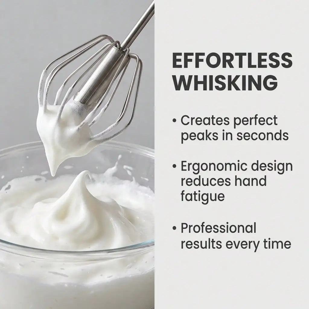 Stainless Steel Whisk Manual and Semi Automatic Egg Blender Cordless