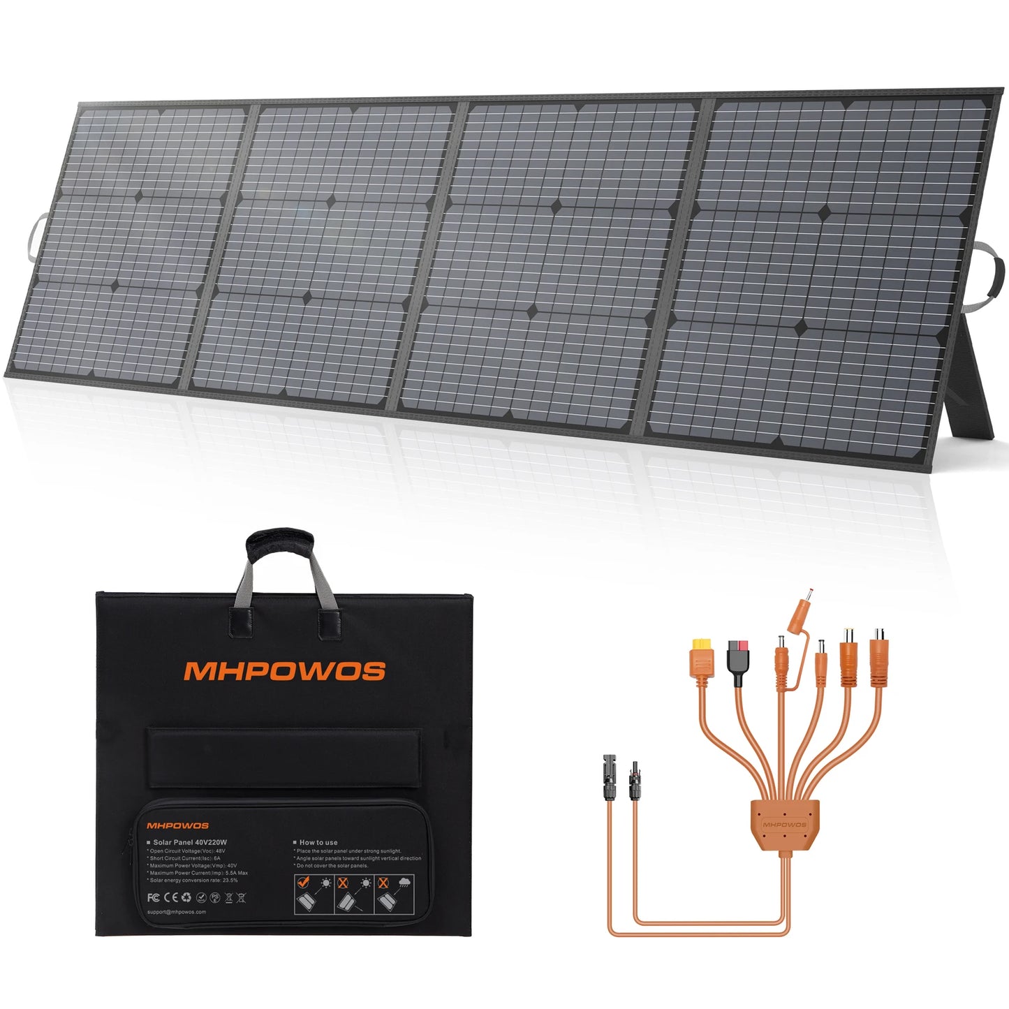 MHPOWOS 400W Portable Waterproof Foldable Solar Panel for Off Grid
