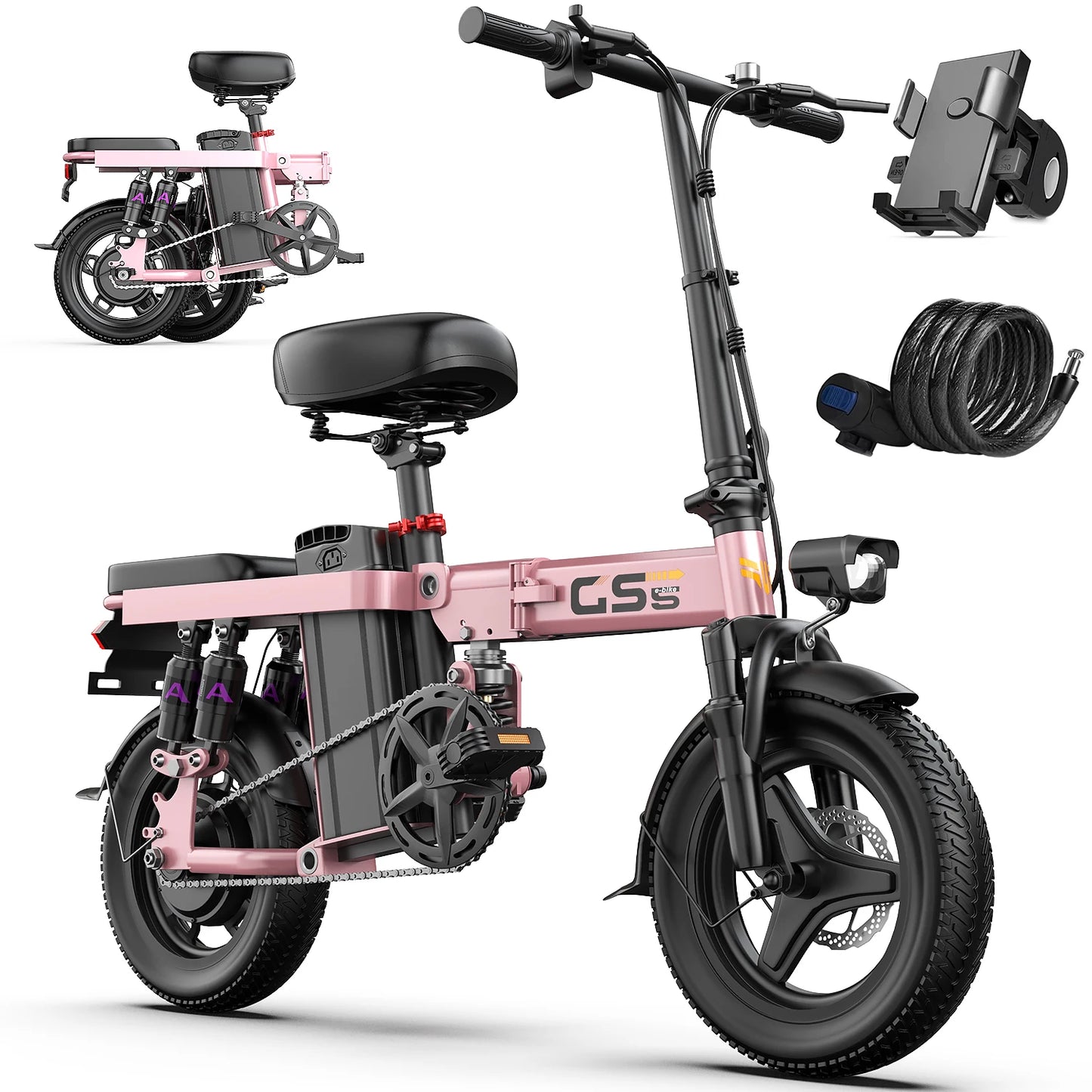 UPlee GS5 48V 15Ah Folding Electric Bike 740W Range