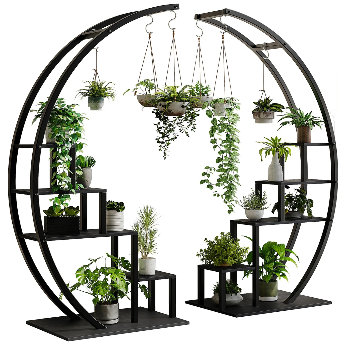 TWISTER.CK 5 Tier Half Moon Plant Stand Indoor Hanging Shelf
